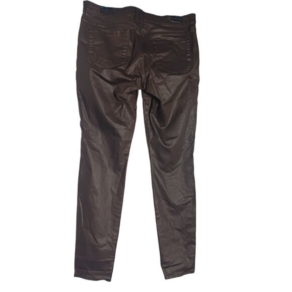 Kut From The Kloth Mia wax Coated Toothpick Skinny Jeans Size 12 brown - Picture 4 of 7